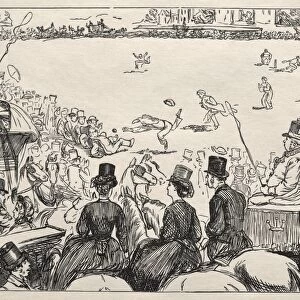 University Cricket Match at Lords, 1862. Creator: George Louis Palmella Busson Du Maurier (British