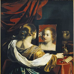 Vanity or Young woman at her toilet, c. 1626. Artist: Renieri (Regnier), Niccolo (c. 1590-1667)