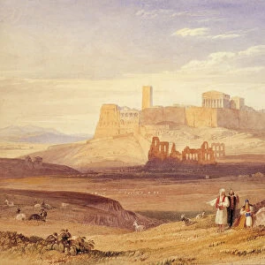 View of Athens with the Acropolis and the Odeon of Herodes Atticus, First quarter of 19th cen Artist: Purser, William (1789-1852)