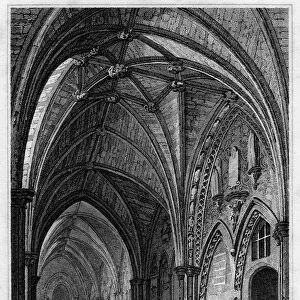 View in the cloisters, showing the entrance to Chapter House, Westminster Abbey, London, 1809. Artist: R Roffe