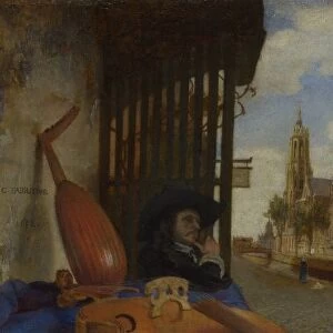 A View of Delft, with a Musical Instrument Sellers Stall, 1652. Artist: Fabritius, Carel (1622-1654)