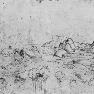 View of a Mountain Range, c1480 (1945). Artist: Leonardo da Vinci