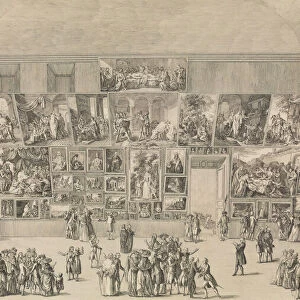 View of the Salon of 1785. Creator: Pietro Antonio Martini