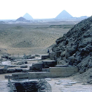 View south from the Step Pyramid to the Dashur necropolis, Saqqara, Egypt