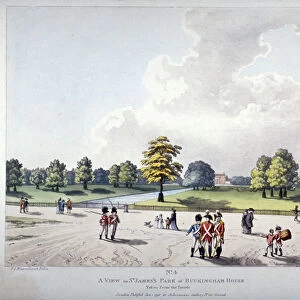 View in St Jamess Park of Buckingham House, Westminster, London, 1798