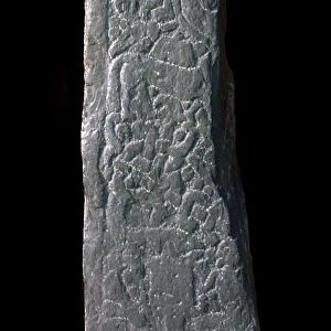 Viking cross-slab showing the story of Sigurd