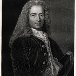 Voltaire, French author, playwright, satirist and man of letters, 19th century. Artist: James Mollison