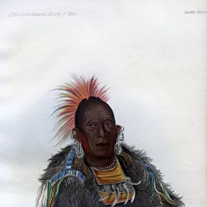 Wah-ro-nee-sah, The Surrounder, An Otoe Chief, 1848. Artist: Harris