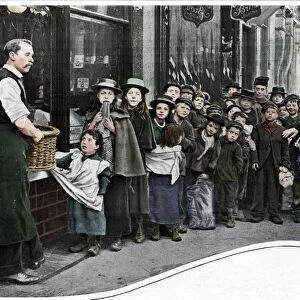 Waiting for parcels of food, Cheapside, c1903 (1903)