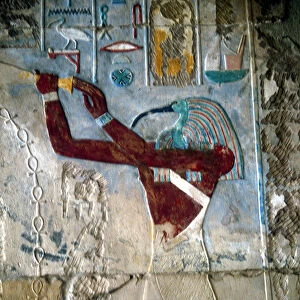 Wall painting depicting the god Thoth, temple of Rameses III, Medinet Habu, Egypt, c1187-c1156 BC
