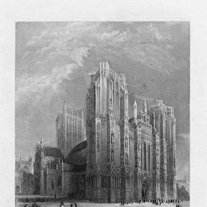 Wells Cathedral, Somerset, c1860. Artist: Benjamin Winkles