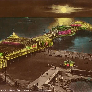West Pier by night, Brighton, 1939. Creator: Unknown