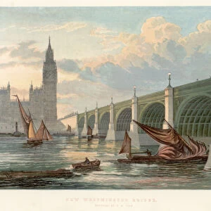 Westminster Bridge, London, looking from the south bank of the Thames, 1858