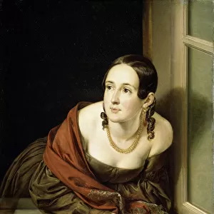 Woman at a window, 1841. Artist: Tropinin, Vasili Andreyevich (1776-1857)