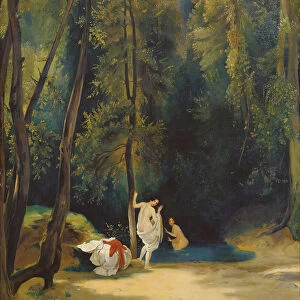 Women Bathing in the Park of Terni. Artist: Blechen, Carl (1798-1840)
