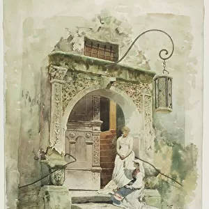 Two Women in a Doorway, 1882. Creator: Lawrence Carmichael Earle