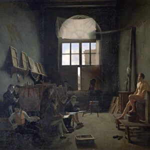 The Workshop of David, 1814. Artist: Leon Mathieu Cochereau