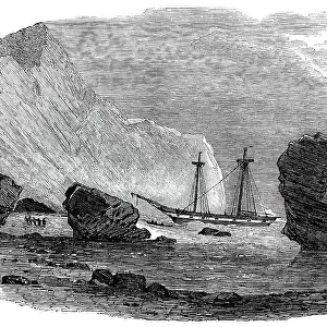 Wreck of the Brig "Retriever", in the Boccases, Trinidad, 1850. Creator: Unknown. Wreck of the Brig "Retriever", in the Boccases, Trinidad, 1850. Creator: Unknown