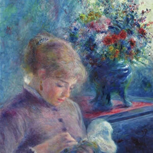 Young Woman Sewing, 1879. Creator: Pierre-Auguste Renoir