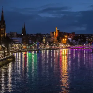 Inverness City Centre Print featuring River Ness and Highlands Landscape Inverness City Centre Print featuring River Ness and Highlands Landscape