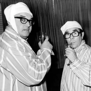Print of The Two Ronnies in Night Shirts, 1978 Print of The Two Ronnies in Night Shirts, 1978