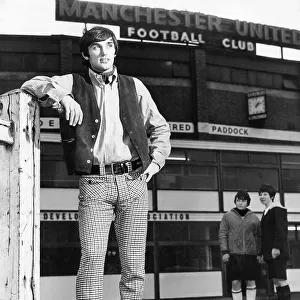 Footballer George Best modelling menswear in 1965