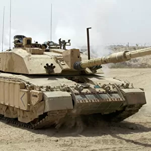 Challenger 2 Main Battle Tank patrolling outside Basra, Iraq