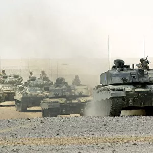 Challenger 2 Tanks on Exercise in Oman in 2001