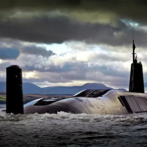Image of HMS Vengeance returning to HMNB Clyde, after completing Operational Sea Training