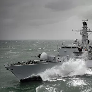Type 23 frigate HMS KENT at Sea, south of the Isle of Wight