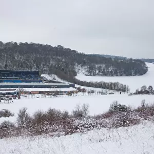 Wycombe Wanderers Brave Winter: Snowy Adams Park on 1 February 2019