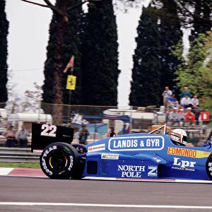 1987 San Marino Grand Prix. Imola, Italy. 1-3 May 1987. Gabriele Tarquini (Osella FA1G Alfa Romeo). Ref-87 SM 26. World Copyright - LAT Photographic