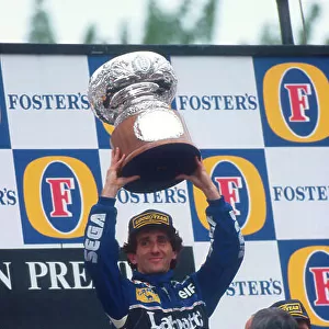 1993 San Marino Grand Prix. Imola, Italy. 23-25 April 1993. Alain Prost (Williams Renault) 1st position on the podium. Ref-93 SM 05. World Copyright - LAT Photographic