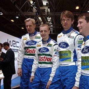 Autosport International Show 2006: 2006 Ford Rally line up: Jarmo Lehtinen, Mikko Hirvonen, Marcus Gronholm and Timo Rautiainen