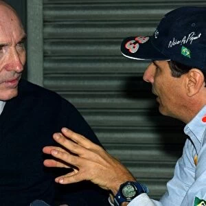 British Formula Three Championship: Frank Williams Williams Team Owner, who was a visitor to the meeting, talks with former employee Nelson Piquet
