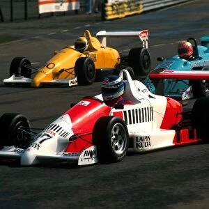 British Formula Three Championship: Mika Hakkinen Reynard 893-Toyota leads the field