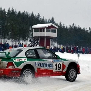 FIA World Rally Championship: Juha Kankkunen Hyundai Accent WRC on stage 6