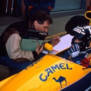 Formula One Testing: Damon Hill tests a Formula One car for the first time, driving a Williams FW13B