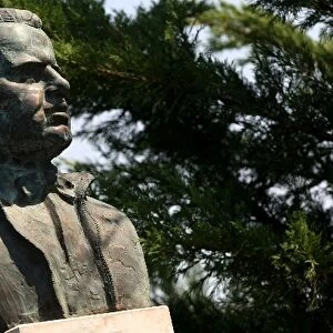 Formula One World Championship: A bronze bust of Mike Hawthorn in the F1 Park of Fame