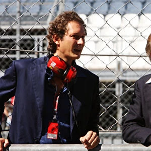Formula One World Championship: John Elkann Chairman of FIAT with Luca di Montezemolo Ferrari President