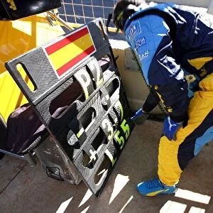 Formula One World Championship: Pit board for Fernando Alonso Renault