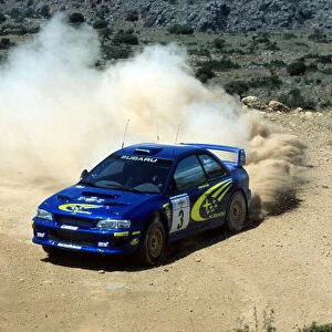 Richard Burns in action in the Subaru Impreza P2000. Acropolis Rally 2000