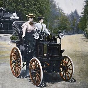 1894 Panhard Levassir Phaeton motorcar driven by a woman