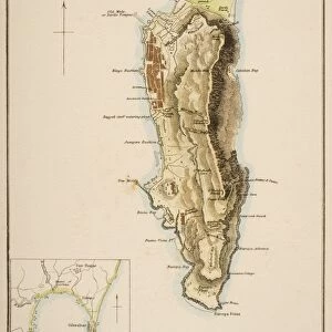 19Th Century Map Of The Rock Of Gibraltar