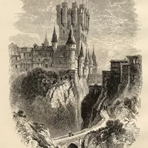 Alcazar At Segovia, Spain Before The Fire Of 1862. From The Book Spanish Pictures By The Rev Samuel Manning, Published 1870