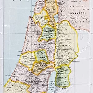 Ancient Palestine From The Citizens Atlas Of The World Published London Circa 1899