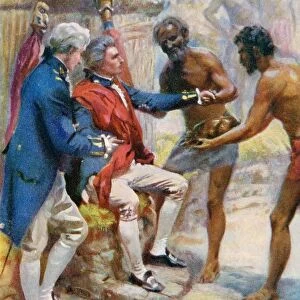 Captain James Cook Received By The Natives Of Hawaii. From The Life And Voyages Of Captain James Cook By C. G. Cash, Published Circa 1910
