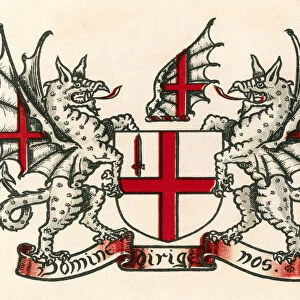 Coat of arms of London, England. From The Business Encyclopaedia and Legal Adviser, published 1907