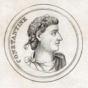 Constantine I Flavius Valerius Constantinus Ad 285 - 337 Roman Emperor From The Book Crabbs Historical Dictionary Published 1825