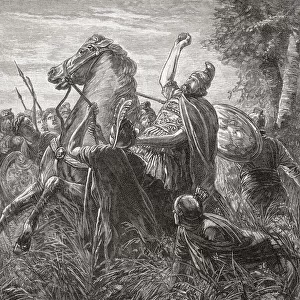 Death of Crassus at the Battle of Carrhae, 53 BC. Marcus Licinius Crassus, 115 - 53 BC. Roman general and statesman. From Cassells Illustrated Universal History, published 1883